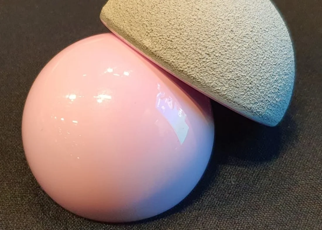 Actual ReCerf ceramic-on-ceramic hip resurfacing implant, femoral cap and acetabular cup sample, Mr Shakir Hussain, Birmingham